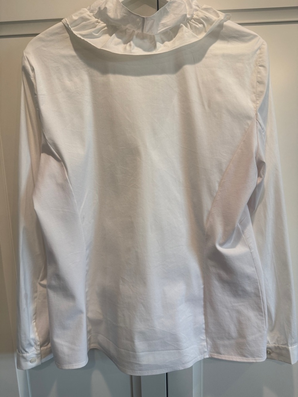 Lafayette 148 New York Ruffle Front Button Down Blouse - Picture 3 of 6